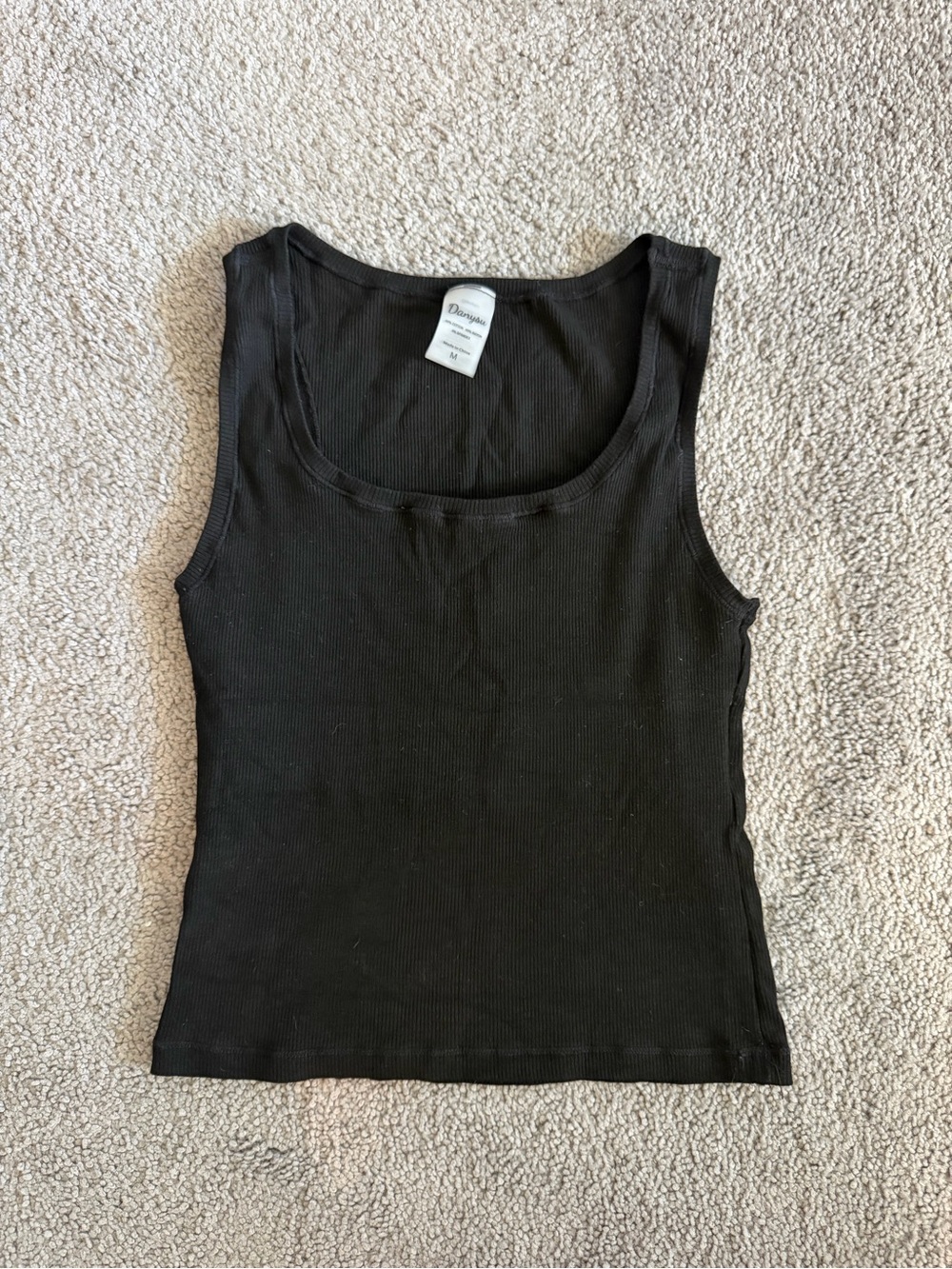 Classic Black Ribbed Tank Top